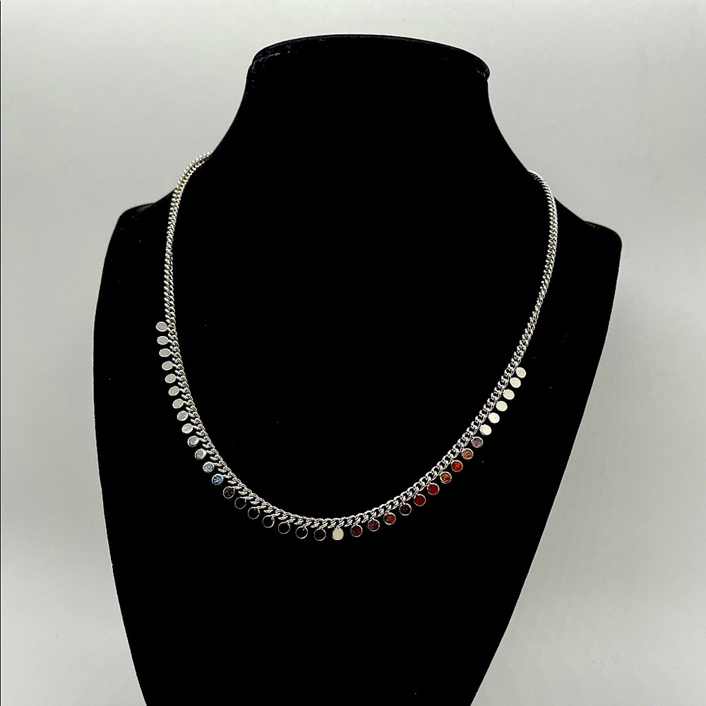 Tiny Disc Dangle Chain Necklace